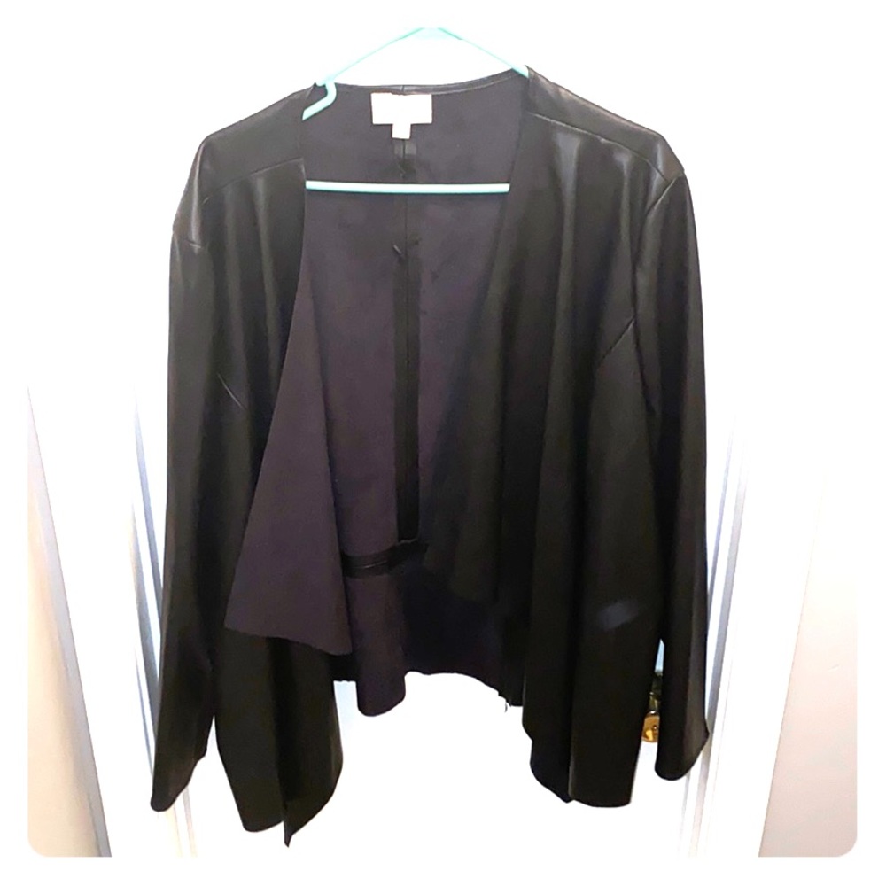 Black leather-like jacket